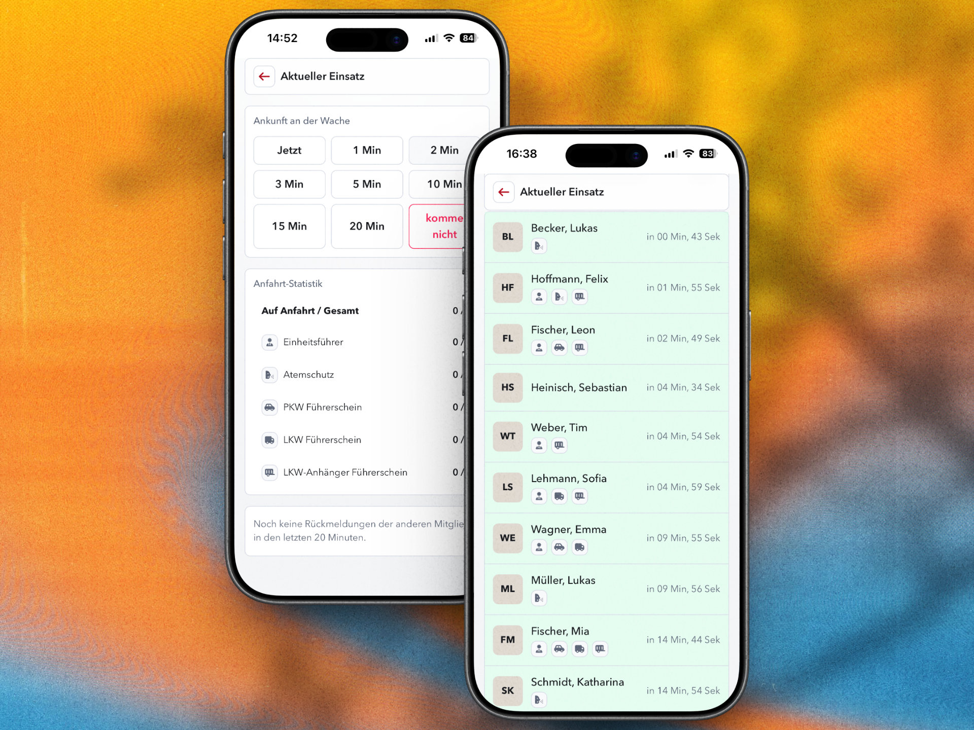 Screenshot der Funktion Aktueller Einsatz